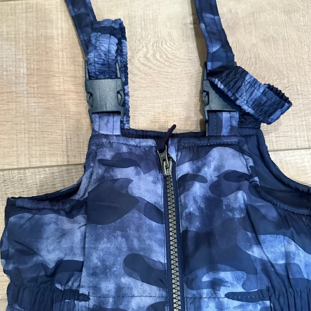 OSHKOSH BLUE CAMO WINTER BIB OVERALLS SNOW PANTS 12 MONTHS